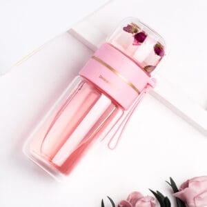 Double Wall Glass Water Bottle With Tea Infuser Filter
