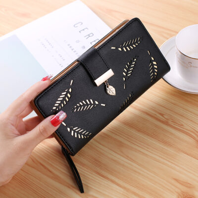 Women's wallet hollow leaf card package - Image 5