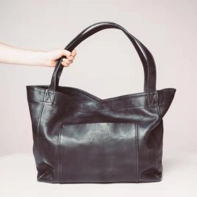 Large Capacity Oil Wax Tote Bags for Women - Image 2