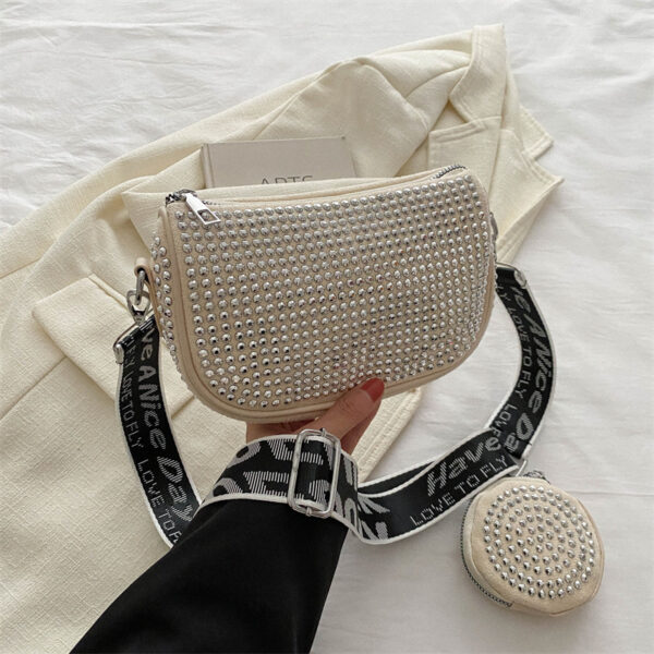 Rhinestone Shoulder Bag With Small Purse - Image 6