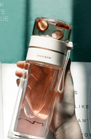 Double Wall Glass Water Bottle With Tea Infuser Filter