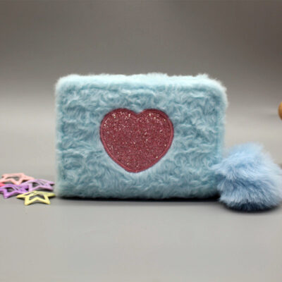 Plush Coin Purse Love Embroidered Zipper - Image 5