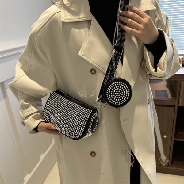 Rhinestone Shoulder Bag With Small Purse - Image 7