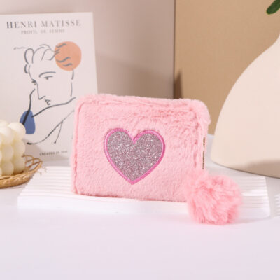 Plush Coin Purse Love Embroidered Zipper - Image 7