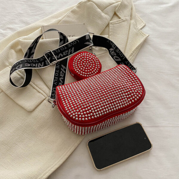 Rhinestone Shoulder Bag With Small Purse - Image 10