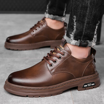 Retro Outdoor Men's Shoes Big Toe Casual Leather Shoes