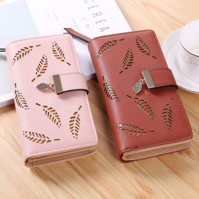 Women's wallet hollow leaf card package - Image 2