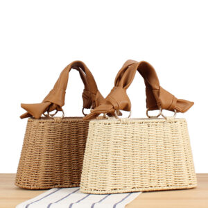 Seaside Vacation Versatile Portable PU Straw Material Bag