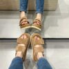 Women's Plus Size Peep Toe Suede Platform Sandals