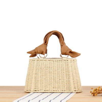 Seaside Vacation Versatile Portable PU Straw Material Bag - Image 6