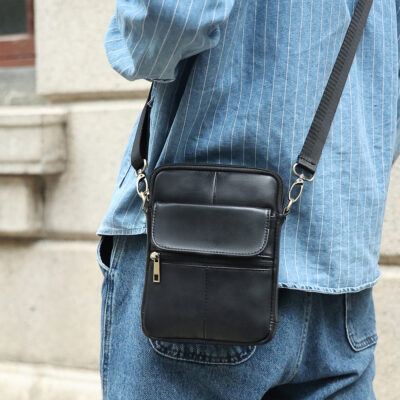 Men's Genuine Leather Crossbody Shoulder Bag - Image 4