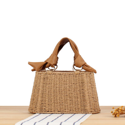 Seaside Vacation Versatile Portable PU Straw Material Bag - Image 2