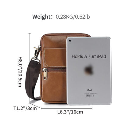 Men's Genuine Leather Crossbody Shoulder Bag - Image 7