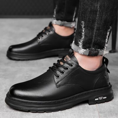 Retro Outdoor Men's Shoes Big Toe Casual Leather Shoes - Image 3