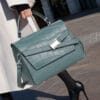 Elegant Lightweight Leather Alligator Print Handbag