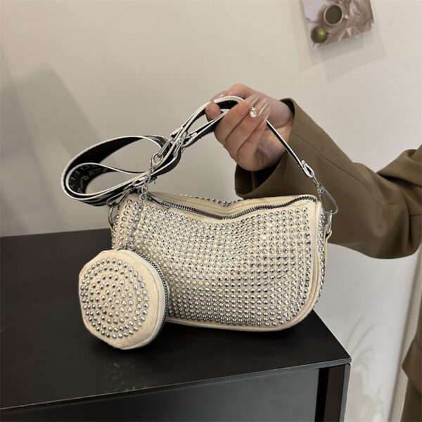 Rhinestone Shoulder Bag With Small Purse - Image 8