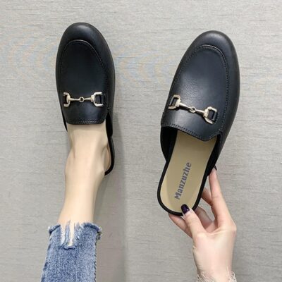 Closed Toe Half Slippers Women's Shoes Outer Wear - Image 5