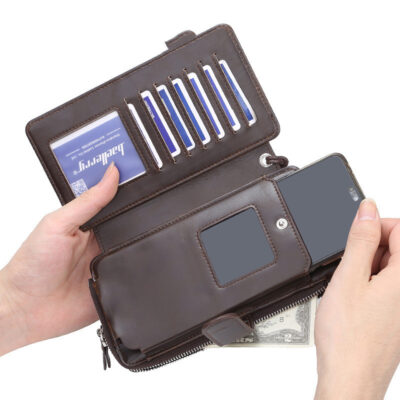 Retro Multifunctional Long Zipper Phone Bag Creative European And American Clutch - Image 8