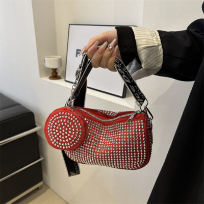 Rhinestone Shoulder Bag With Small Purse - Image 2