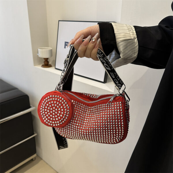 Rhinestone Shoulder Bag With Small Purse - Image 2
