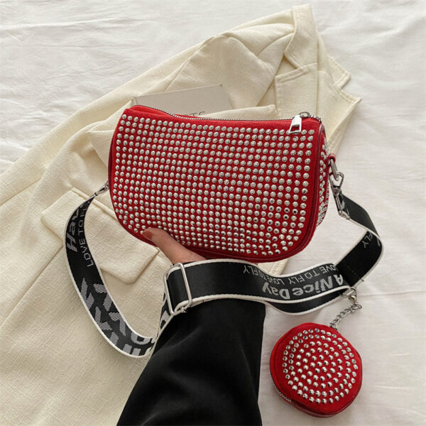 Rhinestone Shoulder Bag With Small Purse - Image 5